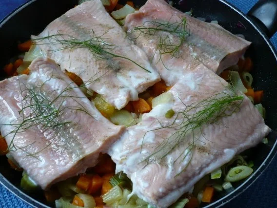 Lachs auf Möhren - Fenchel - Orangen -Gemüse - Rezept - Bild Nr. 9