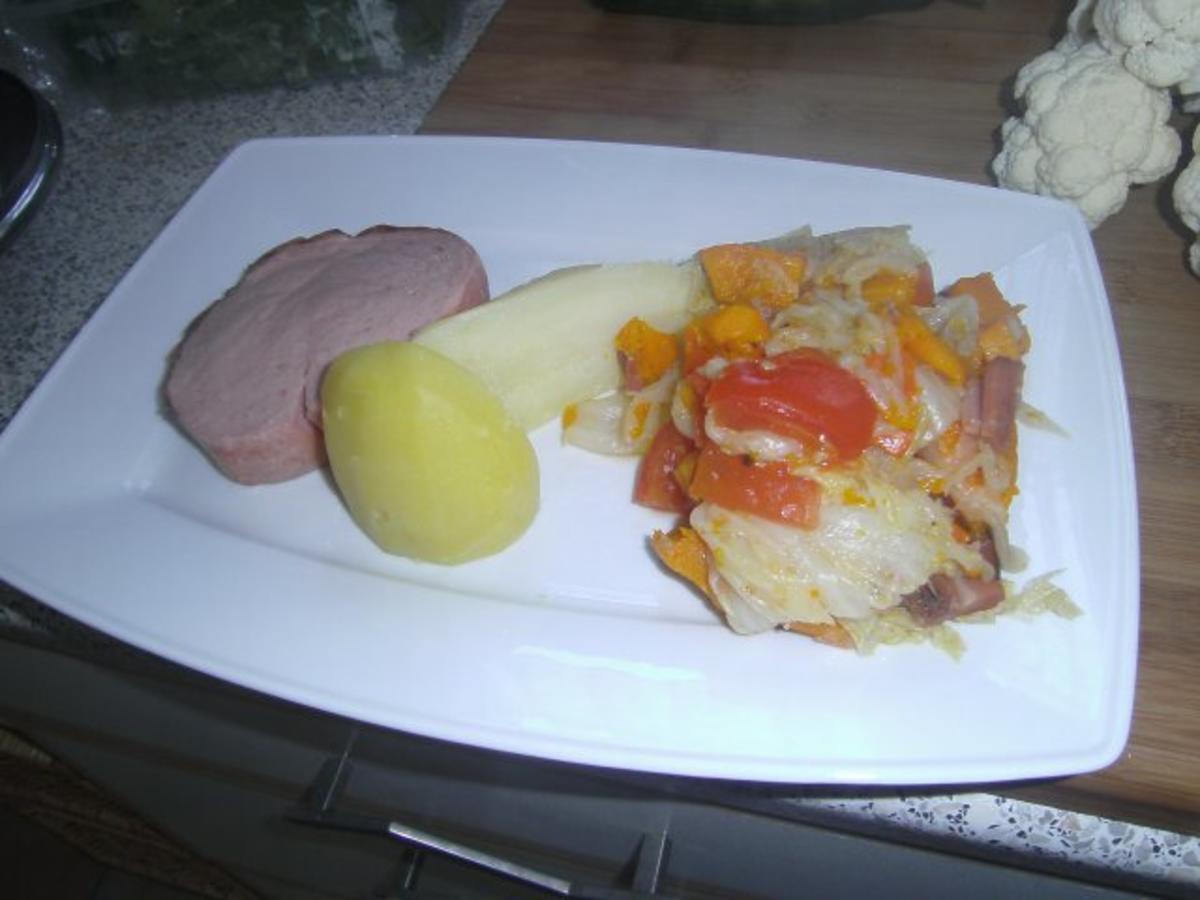 Kohl-Kürbis-Tomaten Gemüse - Rezept - Bild Nr. 11