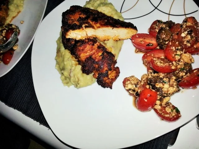 Tikka Hühnchen mit Süßkartoffelstampf - Rezept
