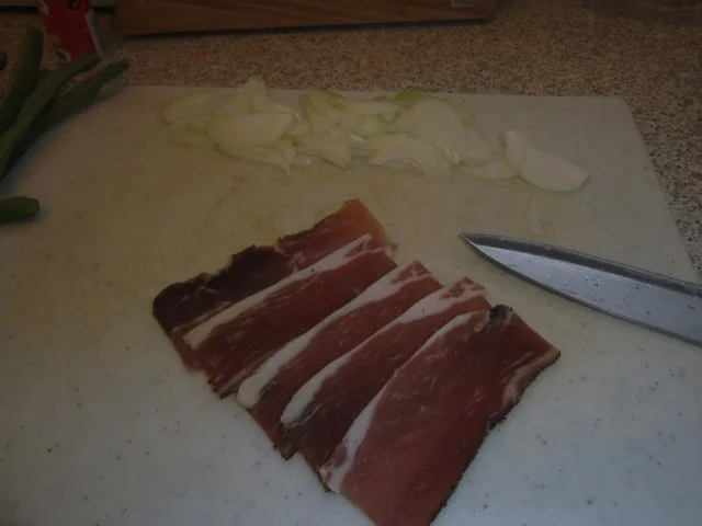 Stangenbohnen mit Speck/Schinken und Zwiebeln - Rezept - Bild Nr. 4