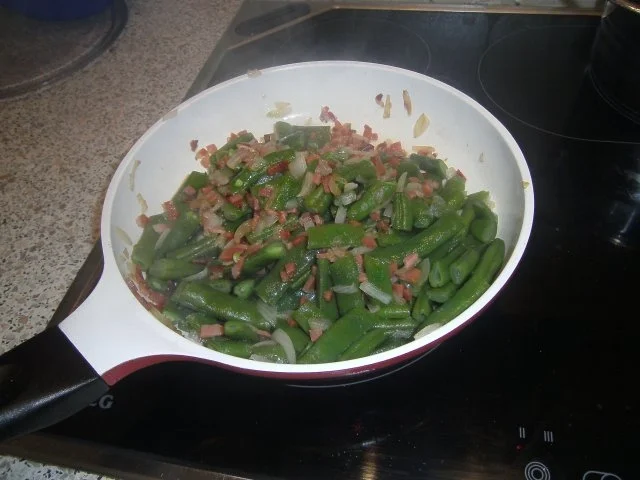Stangenbohnen mit Speck/Schinken und Zwiebeln - Rezept - Bild Nr. 8