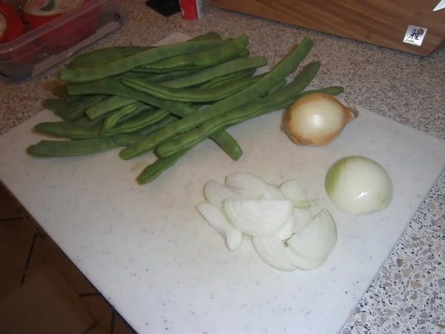 Stangenbohnen mit Speck/Schinken und Zwiebeln - Rezept - Bild Nr. 2