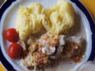 Überbackenes Schweinefilet mit Käsekartoffelstampf - Rezept