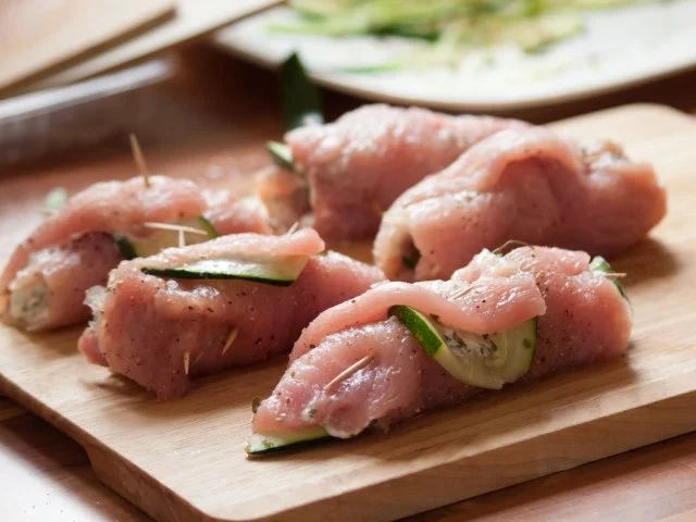 Putenröllchen mit Zucchini und Sahnemeerrettich - Rezept - Bild Nr. 4