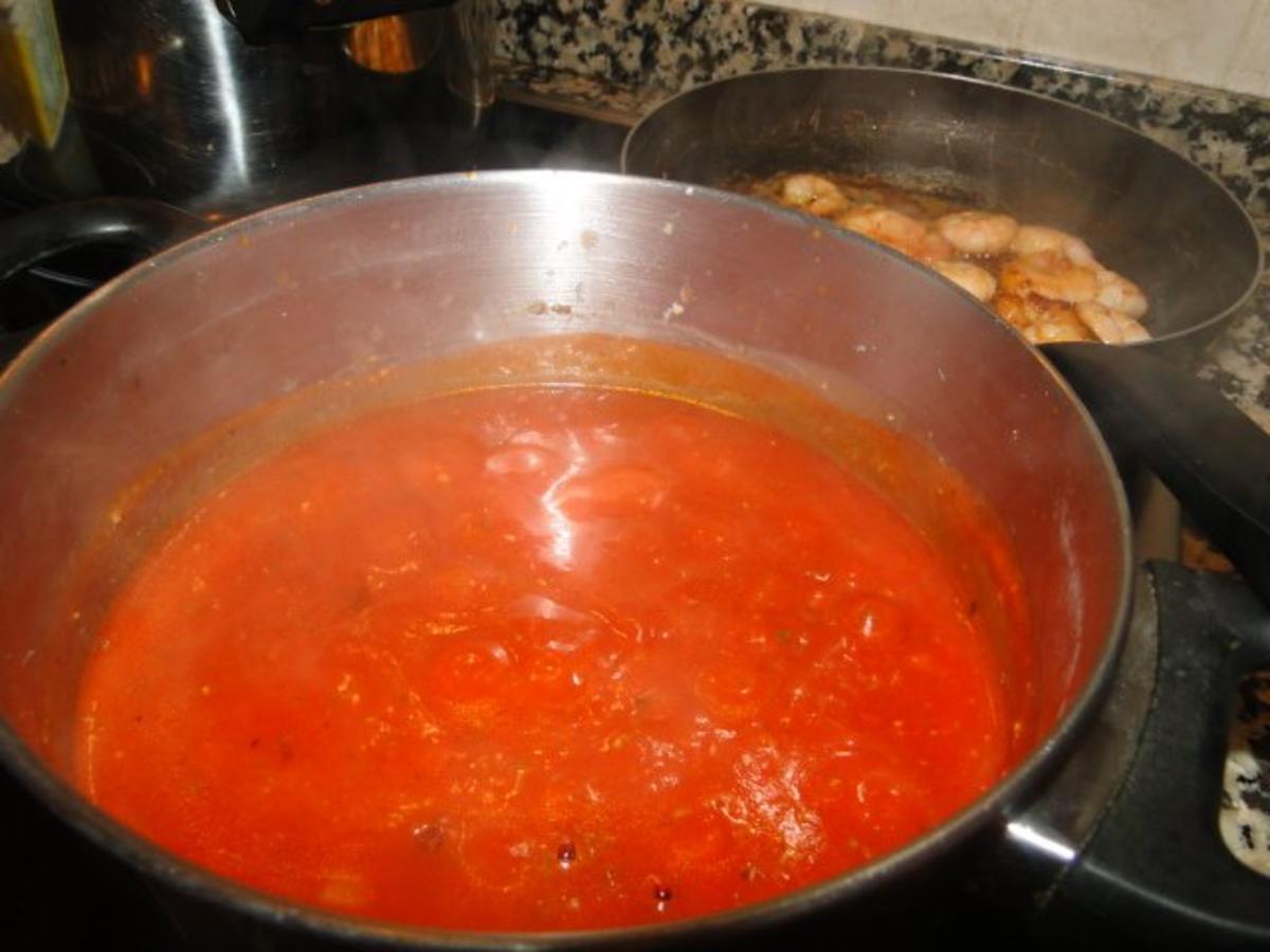 Spaghetti mit Miesmuschel und frischen Tintenfischringen und Garnelen, alles frisch, mit - Rezept - Bild Nr. 8