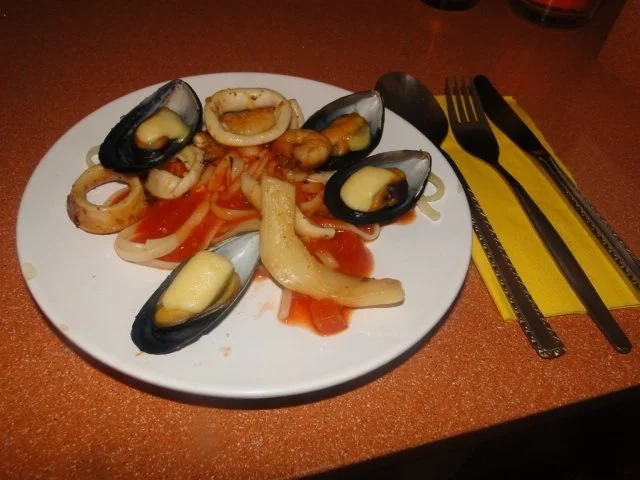 Rezept: Spaghetti mit Miesmuschel und frischen Tintenfischringen und Garnelen, alles frisch, mit Bild Nr. 14 Spaghetti mit Miesmuschel und frischen Tintenfischringen und Garnelen, alles frisch, mit - Rezept - Bild Nr. 14