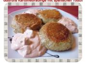 Kartoffeln: Kartoffelbratlinge mit spanischen Touch und Knobi-Dip - Rezept