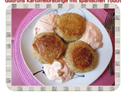 Rezept: Kartoffeln: Kartoffelbratlinge mit spanischen Touch und Knobi-Dip Bild Nr. 12 Kartoffeln: Kartoffelbratlinge mit spanischen Touch und Knobi-Dip - Rezept - Bild Nr. 12