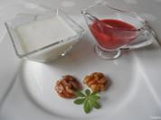 Birnen - Joghurt - Dessert, Marsala - Zwetschgen - Soße und karamelisierte Walnüsse ... - Rezept