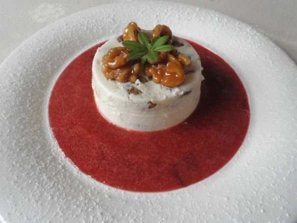 Birnen - Joghurt - Dessert, Marsala - Zwetschgen - Soße und karamelisierte Walnüsse ... - Rezept - Bild Nr. 3