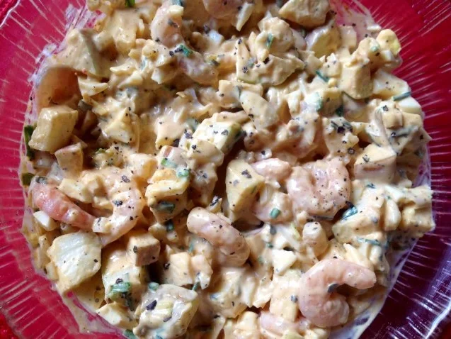 Rezept: Eiersalat mit Garnelen Bild Nr. 2 Eiersalat mit Garnelen - Rezept - Bild Nr. 2