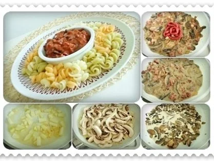 Champignons Tomaten-Rahmsauce zu den kunterbunten Nudeln - Rezept - Bild Nr. 17