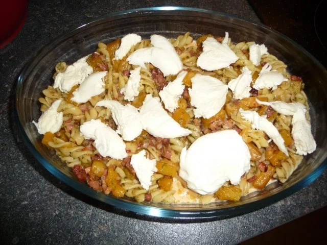 Rezept: Kürbis-Nudelauflauf Kürbis-Nudelauflauf - Rezept