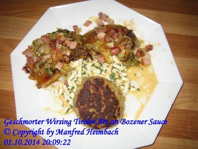 Rezept: Gemüse – Geschmorter Wirsing Tiroler Art an Bozener Sauce Gemüse – Geschmorter Wirsing Tiroler Art an Bozener Sauce - Rezept