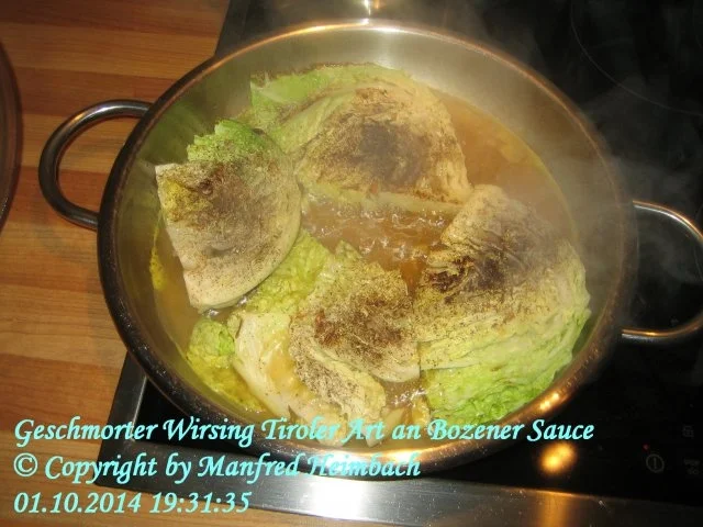 Rezept: Gemüse – Geschmorter Wirsing Tiroler Art an Bozener Sauce Bild Nr. 3 Gemüse – Geschmorter Wirsing Tiroler Art an Bozener Sauce - Rezept - Bild Nr. 3