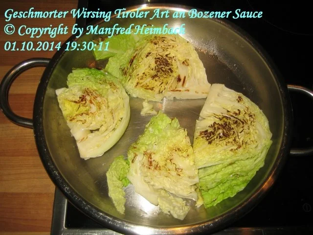 Rezept: Gemüse – Geschmorter Wirsing Tiroler Art an Bozener Sauce Bild Nr. 4 Gemüse – Geschmorter Wirsing Tiroler Art an Bozener Sauce - Rezept - Bild Nr. 4