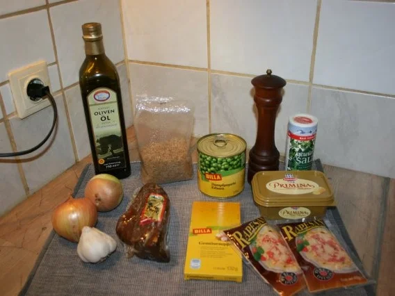 Risi e bisi mit geräuchertem Bauchspeck - Rezept