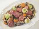 Bratwurst Pilz Gemüse Pfanne - Rezept