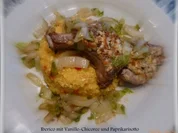 Ibericokotelett mit Vanille-Chicoree und Paprikarisotto - Rezept