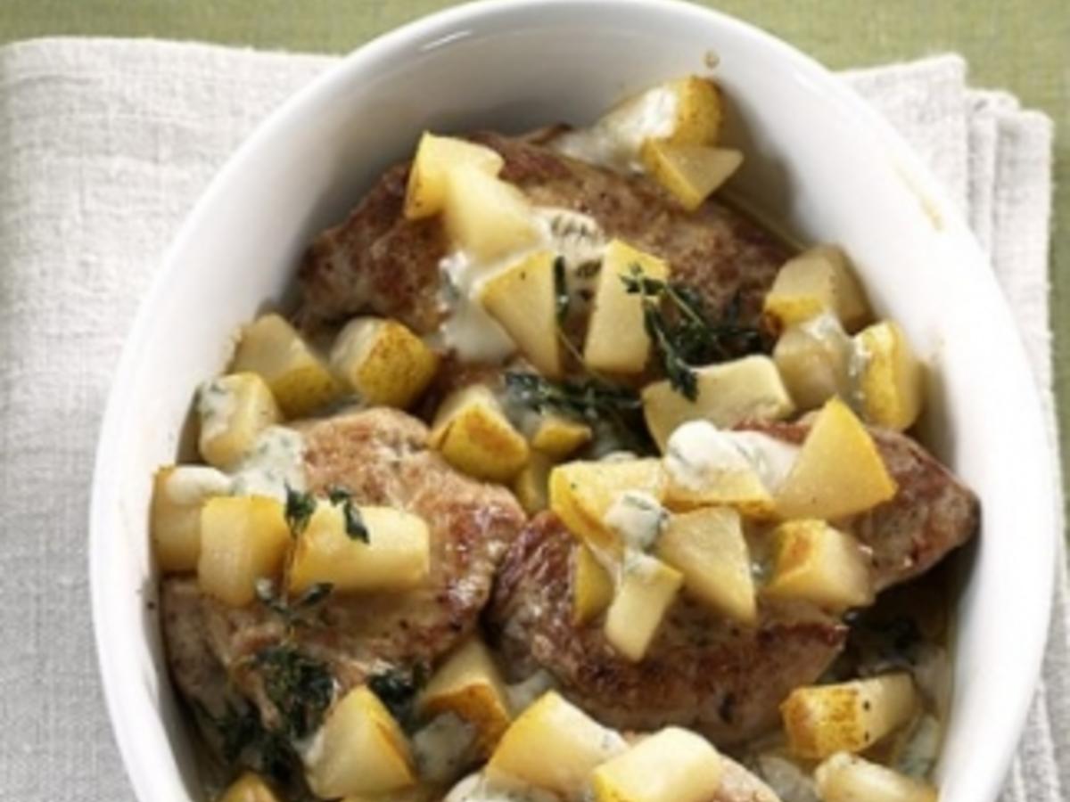 Fleisch: Schweinemedaillons mit Birne und Gorgonzola - einfach - von ... Fleisch: Schweinemedaillons mit Birne und Gorgonzola - einfach - von ...