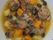 Bunter Herbsteintopf mit Kürbis, Kartoffel, Champignons und Fenchel - Rezept