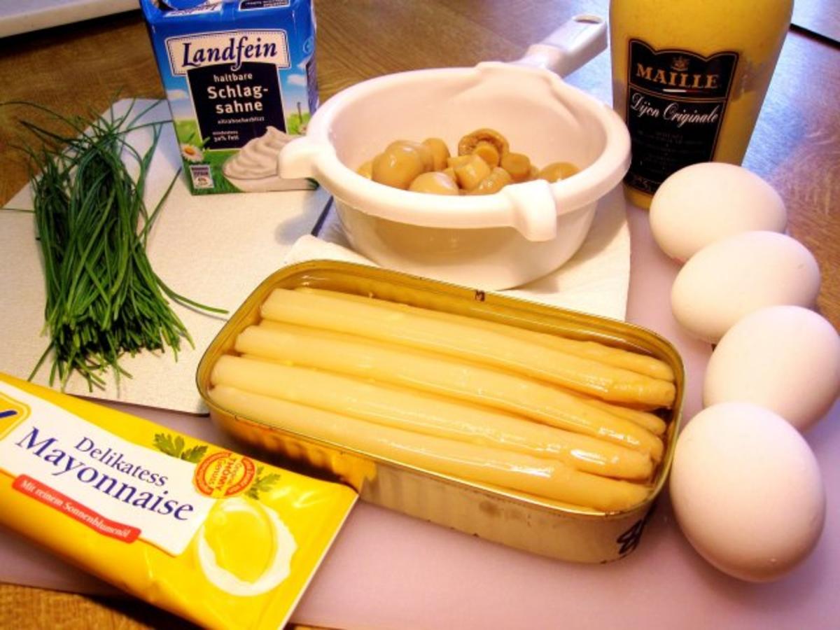 Eiersalat mit Spargel und Pilzen - Rezept - Bild Nr. 2