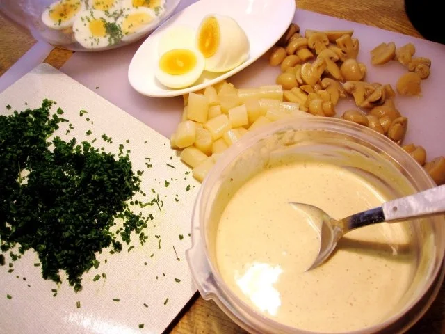 Rezept: Eiersalat mit Spargel und Pilzen Bild Nr. 4 Eiersalat mit Spargel und Pilzen - Rezept - Bild Nr. 4