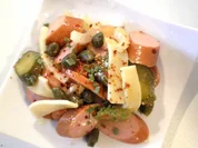 Wienerle Wurst Kapern Gurken Käse Salat - Rezept