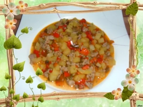 Hack : Hack - Kartoffel - Paprika -  Pfanne - Rezept