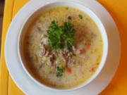 Rinderhack-Käse-Suppe asiatisch - Rezept