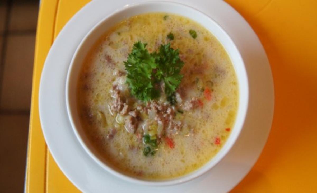 Bilder für Rinderhack-Käse-Suppe asiatisch - Rezept