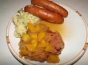 Sauerkraut mit Mango und natürlich mehr mit Katoffelbrei - Rezept