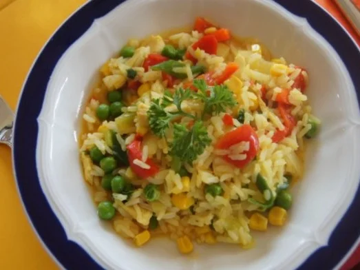 Wok-Hähnchen-Gemüse-Curryreis - Rezept