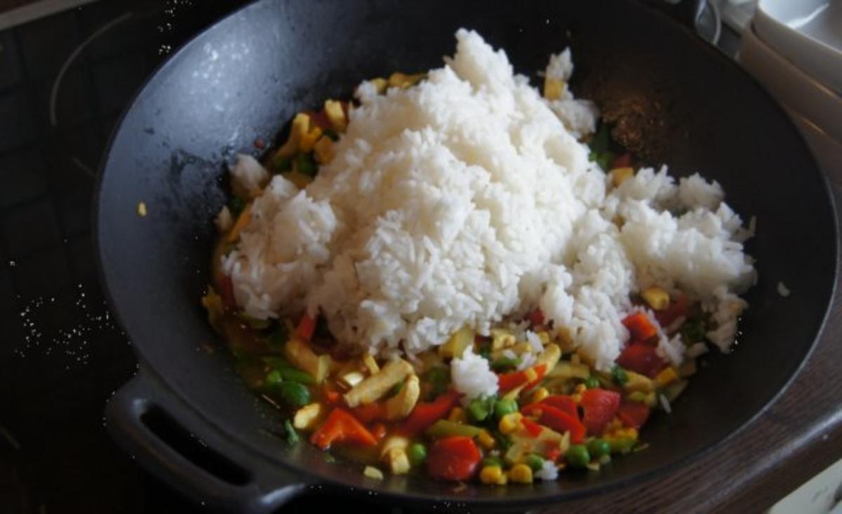 Wok-Hähnchen-Gemüse-Curryreis - Rezept - Bild Nr. 12