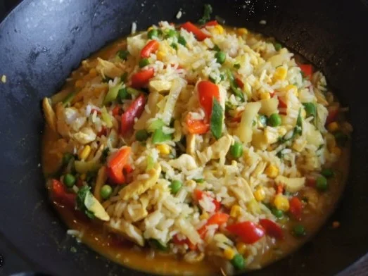 Wok-Hähnchen-Gemüse-Curryreis - Rezept - Bild Nr. 13