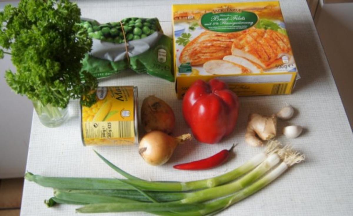 Wok-Hähnchen-Gemüse-Curryreis - Rezept - Bild Nr. 2
