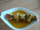 Karibische Kürbissuppe mit Hähnchenspieß - Rezept