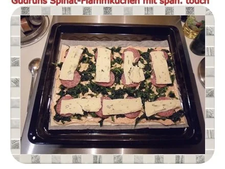 Rezept: Flammkuchen: Spinatflammkuchen mit spanischen Touch Bild Nr. 9 Flammkuchen: Spinatflammkuchen mit spanischen Touch - Rezept - Bild Nr. 9