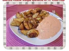 Rezept: Kartoffeln: Potatoe Wedges spanische Art mit Knobi-Dipp Kartoffeln: Potatoe Wedges spanische Art mit Knobi-Dipp - Rezept