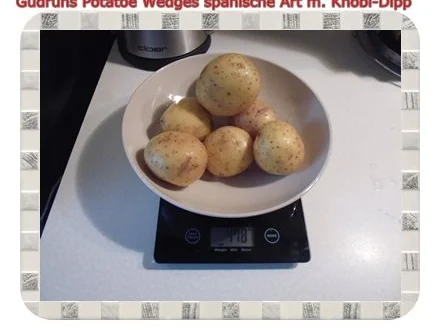 Rezept: Kartoffeln: Potatoe Wedges spanische Art mit Knobi-Dipp Bild Nr. 2 Kartoffeln: Potatoe Wedges spanische Art mit Knobi-Dipp - Rezept - Bild Nr. 2