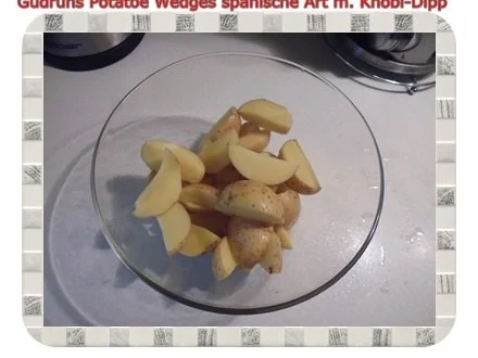 Rezept: Kartoffeln: Potatoe Wedges spanische Art mit Knobi-Dipp Bild Nr. 3 Kartoffeln: Potatoe Wedges spanische Art mit Knobi-Dipp - Rezept - Bild Nr. 3