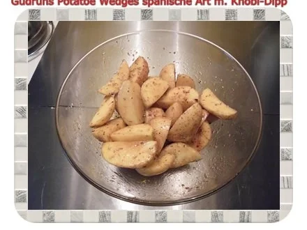 Rezept: Kartoffeln: Potatoe Wedges spanische Art mit Knobi-Dipp Bild Nr. 6 Kartoffeln: Potatoe Wedges spanische Art mit Knobi-Dipp - Rezept - Bild Nr. 6