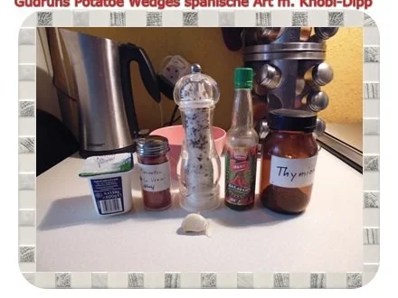 Rezept: Kartoffeln: Potatoe Wedges spanische Art mit Knobi-Dipp Bild Nr. 7 Kartoffeln: Potatoe Wedges spanische Art mit Knobi-Dipp - Rezept - Bild Nr. 7