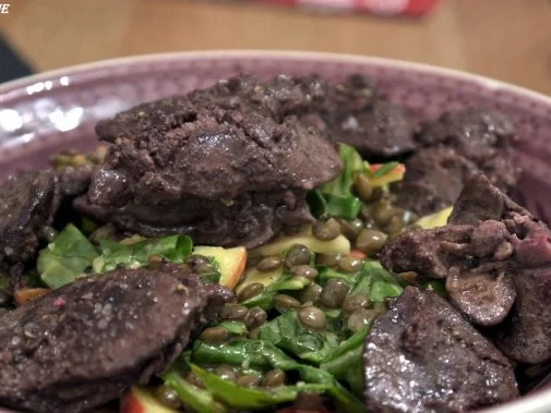 Puy-Linsen-Apfel-Salat mit Geflügelleber - Rezept - Bild Nr. 14