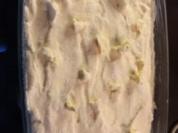 Quark-Grieß-Auflauf mit Pfirsichen und Pflaumenpürree - Rezept