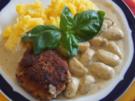Buletten mit Rahmchampignons und Kürbis-Kartoffelstampf - Rezept