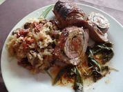 Saltimbocca -Rouladen mit Steinpilzreis - Rezept