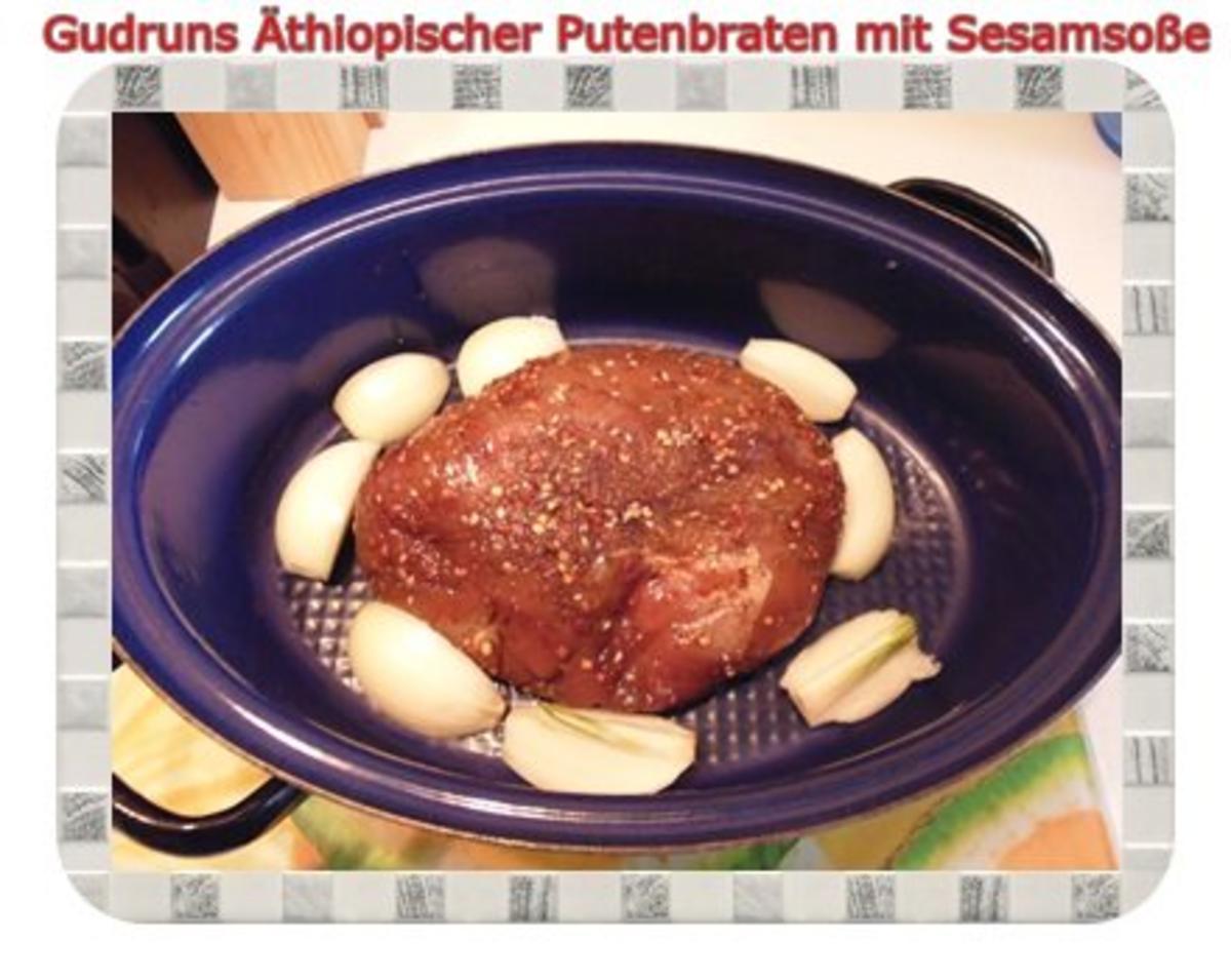 Geflügel: Äthiopischer Putenbraten mit Kartoffelspalten und Tomaten-Sesamsoße - Rezept - Bild Nr. 7