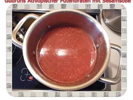 Geflügel: Äthiopischer Putenbraten mit Kartoffelspalten und Tomaten-Sesamsoße - Rezept - Bild Nr. 13