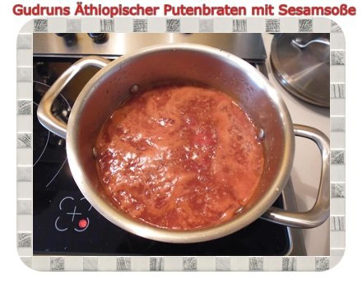 Geflügel: Äthiopischer Putenbraten mit Kartoffelspalten und Tomaten-Sesamsoße - Rezept - Bild Nr. 15